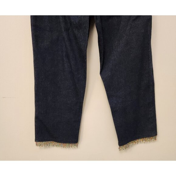David Paul Denim Capri Pants Stretch Bead Accent Hem Womens Sizes 8 EUC - Picture 4 of 14